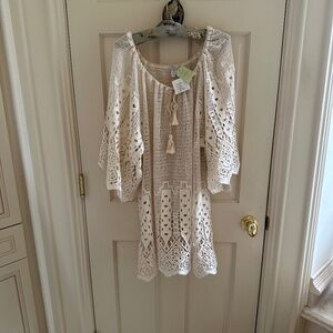 EBERJAY/ANTHROPOLOGIE HAND CROCHETED TUNIC-NWT/ML